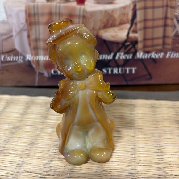 Vintage Boyd Slag Glass "Chuckles the Clown"  Chocolate, Caramel - Picture 1 of 4